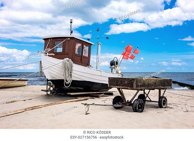 a fishing boat in koserow on the island of usedom