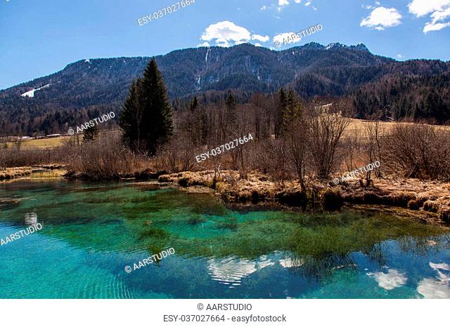 Alpine lake in Slovenian Alps