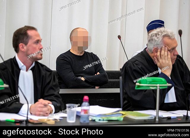 The accused Jurgen Vanhalst pictured during the jury constitution session at the assizes trial of Vanhalst before the Assizes Court of East-Flanders Province in...