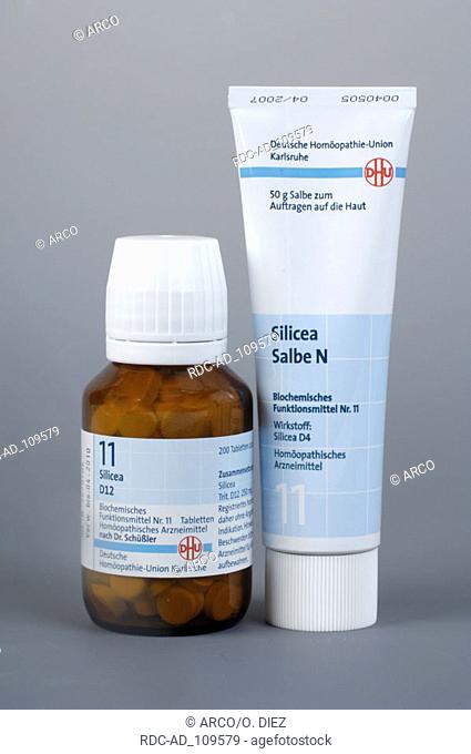 Schussler salt no. 11 Silicea tabletts and ointment Schuessler salts Schüssler salts homoeopathy