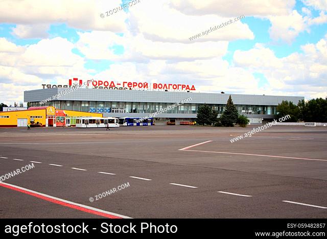 Volgograd, Russian Federation, August 07, 2015: Airport terminal in Volgograd city
