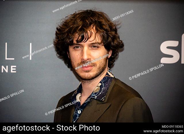 Italian actor Pierpaolo Spollon on the red carpet for the premiere of the second season Devils, produced by Sky Original