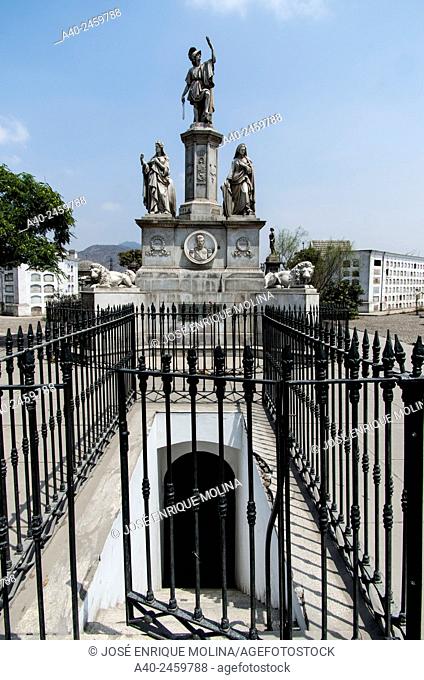 Presbítero Maestro cemetery museum 1808. Lima city. Peru. Mausoleum of Ramón Castilla y Marquesado