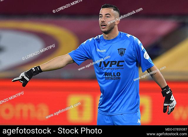 Benevento footballer Lorenzo Montipo' during the match Roma-Benevento in the Olimpic stadium. Rome (Italy), October 18th, 2020