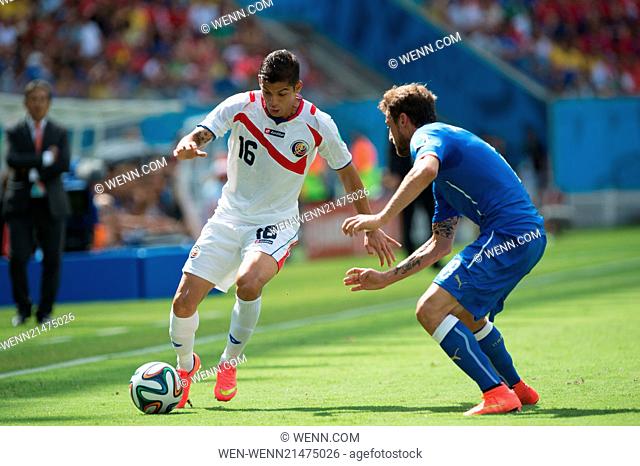2014 FIFA World Cup - Group D match, Costa Rica (1) v (0) Italy, held at Arena Pernambuco Featuring: Cristian Gamboa, Claudio Marchisio Where: Recife