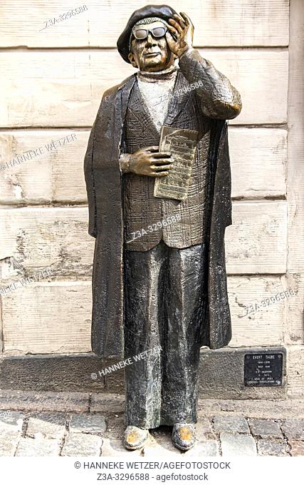 Statue of famous Swedish musician Evert Taube in Stockholm, Sweden