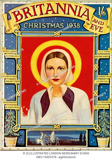 Front cover illustration featuring a saintly looking model, all dressed in white, with hair swept back and hidden under a head scarf;