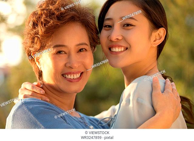 Happy mother and daughter