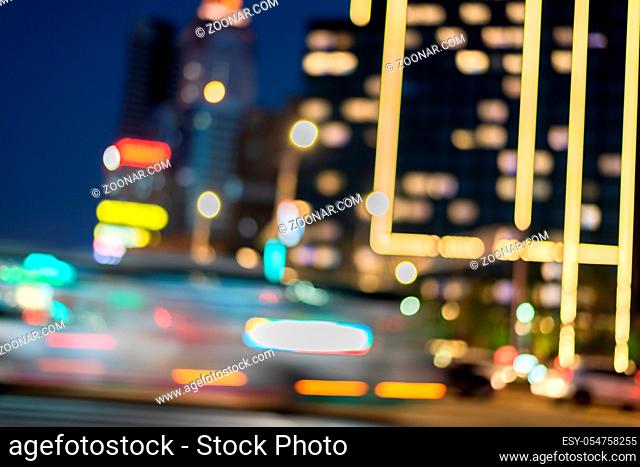 abstract background with traffic light at night