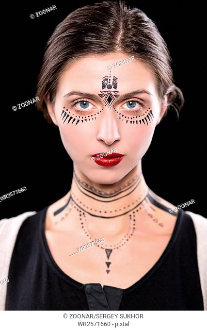 Woman with creative makeup