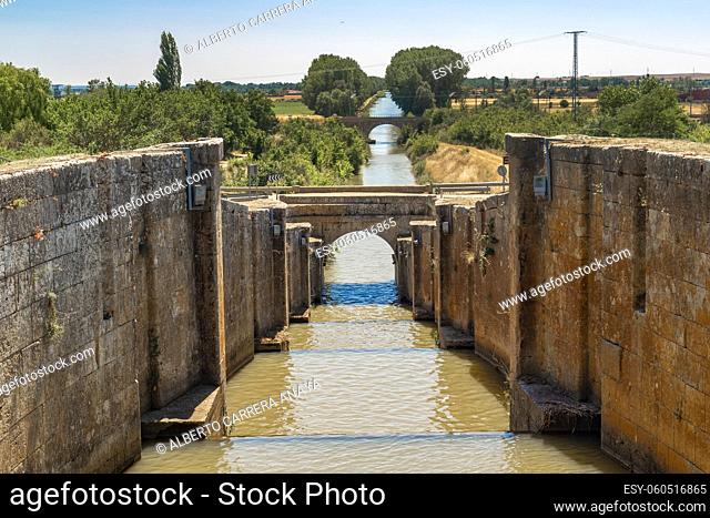Canal Floodgate, Canal of Castile, 18-19th Century Hydraulic Engineering, National Heritage Site, Spanish Goods of Cultural Interest, Frómista, Palencia
