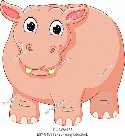 vector illustration of funny hippo cartoon standing with laughing, Stock  Vector, Vector And Low Budget Royalty Free Image. Pic. ESY-040993725 |  agefotostock