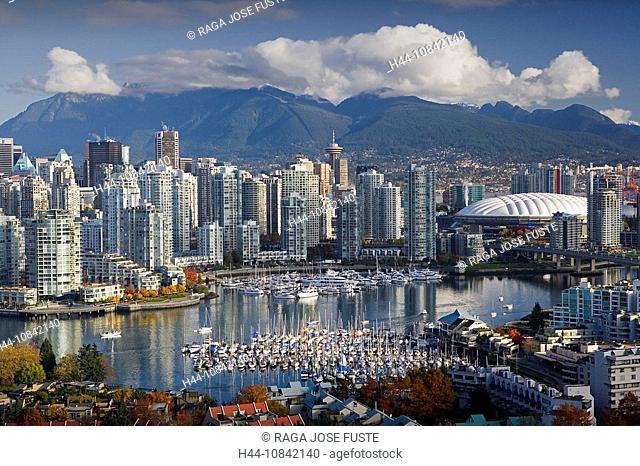 Canada, North America, America, Vancouver City, British Columbia, False Creek, Downtown, North America, skyline, skysc
