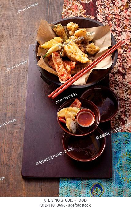 Ching-yi hsu Taiwanese chicken and vegetable tempura