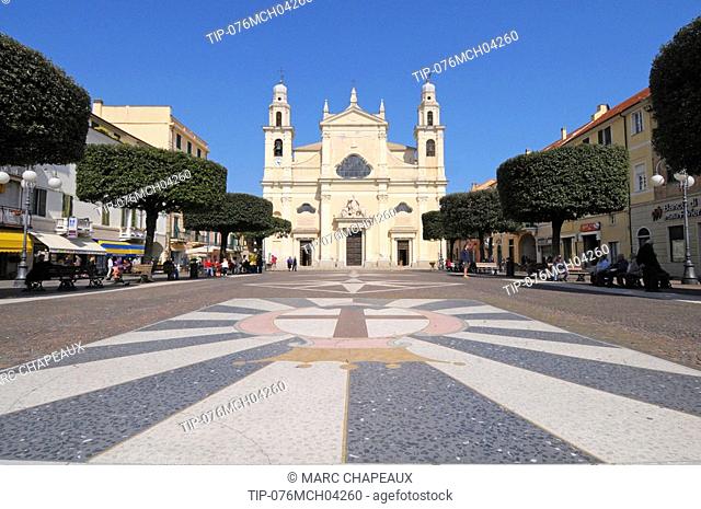 Italy, Liguria, Pietra Ligure, the Cathedral in Piazza XX Settembre