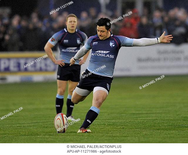 2012 RFU Championship Semi Final Bedford Blues v London Welsh May 4th. 04.05.2012. Bedford, England. Jake Sharp of Bedford Blues in action during the Bedford...