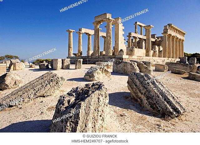 Greece, Saronic Gulf, Aegina Island, Afaia Temple Aphaia or Aphea