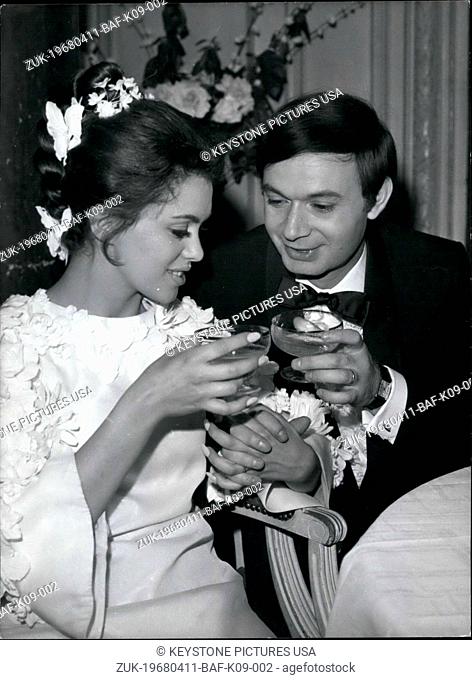 Apr. 11, 1968 - Claude Beri & Elisabeth Wiener in 'Mazel Tov or Marriage' (Credit Image: © Keystone Press Agency/Keystone USA via ZUMAPRESS.com)