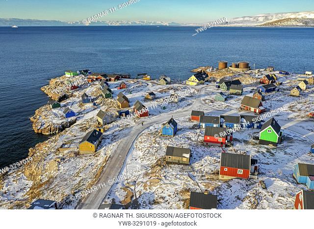 Ittoqqortoormiit Village, Illoqqortoormiut (Greenlandic). Scoresbysund (Danish), Greenland