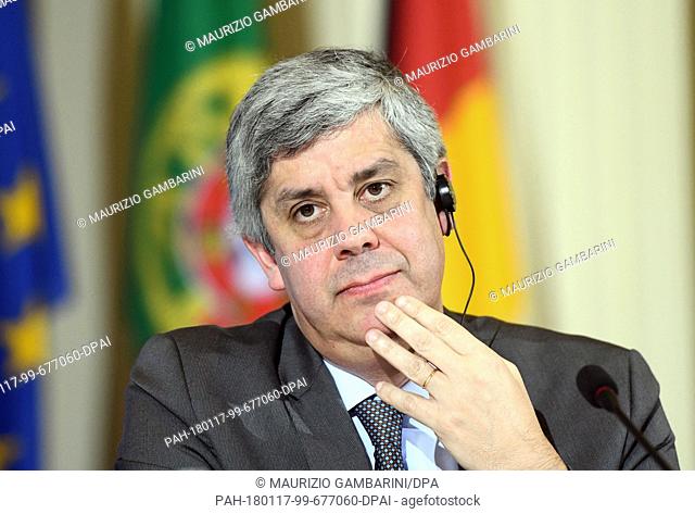 Mario Centeno, Portuguese Minister of Finance and new President of the Eurogroup attends a press conference at the Federal Ministry of Finance in Berlin