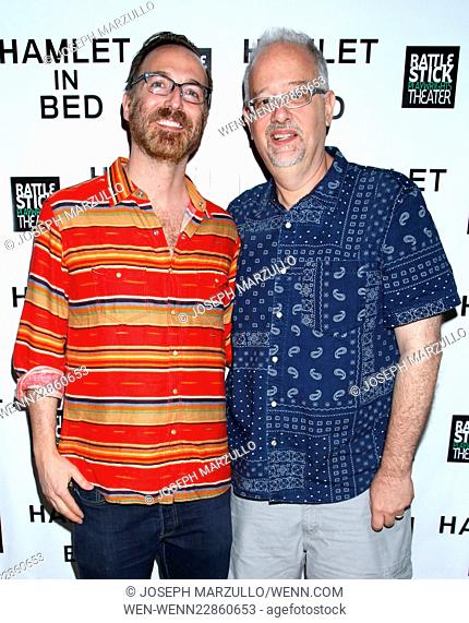 Opening night for Hamlet In Bed at the Rattlestick Playwrights Theatre - Departures. Featuring: David Clement, Doug Wright Where: New York City, New York