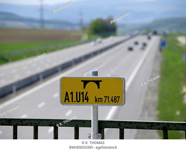 sign, bridge, distance in kilometres