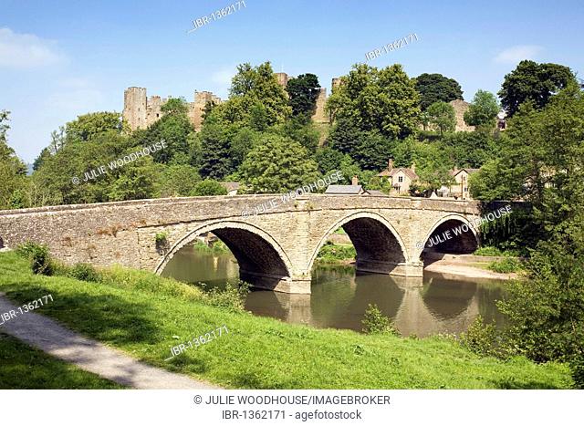 Ludlow Castle and River Teme, Shropshire, England, United Kingdom, Europe