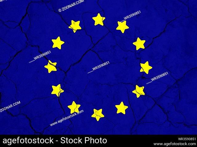 european union flag with texture on background