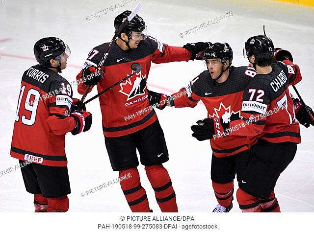 18 May 2019, Slovakia, Kosice: Ice hockey: World Championship, Canada - Germany, preliminary round, Group A, 5th matchday in the Steel Arena
