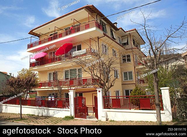 View to the traditional houses in Heybeliada-Halki, Prince Islands, Istanbul, Marmara Region, Turkey, Europe