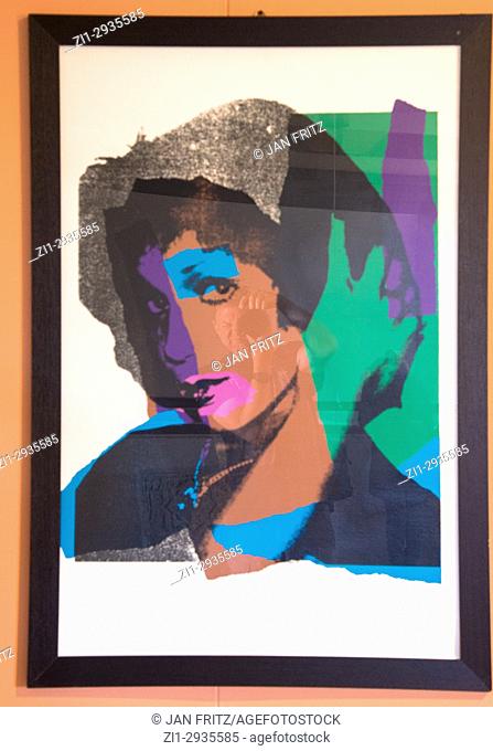 'ladies and gentleman', painting by Andy Warhol, at exposition at Agrigento, Sicily, Italy