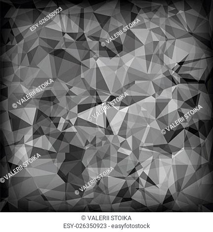 Grey Polygonal Background. Gray Crystal Triangle Pattern
