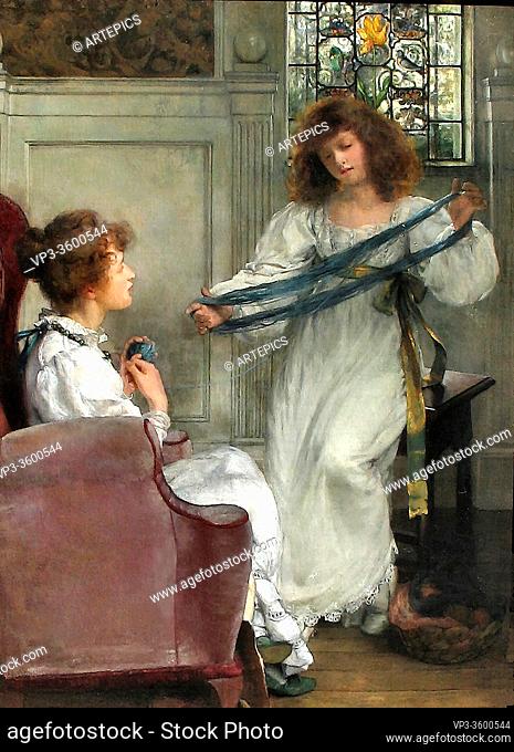 Alma-Tadema Laura Teresa - the Wool Winders - British School - 19th Century