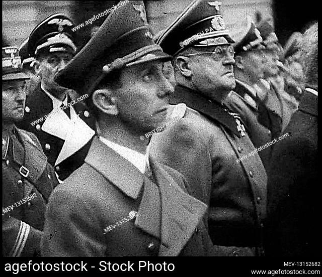 German Reichsminister Of Public Enlightenment and Propaganda Joseph Goebbels and Other Nazi Officers Gathering For A Meeting - German Reich, Germany