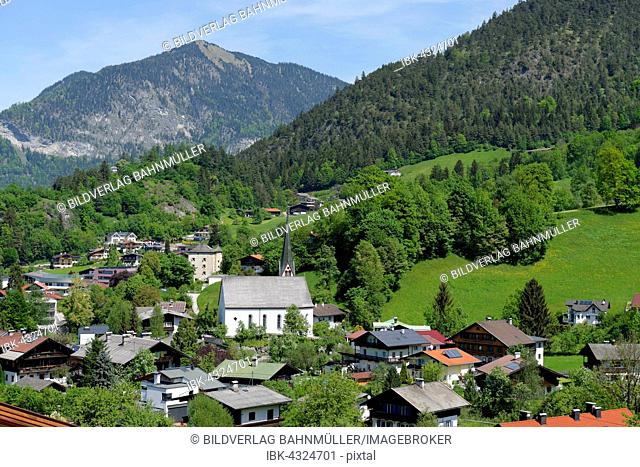 Heilbad Mehrn, spa town with the Church of St. Bartholomew, Brixlegg in the Inntal valley, Tyrol, Austria