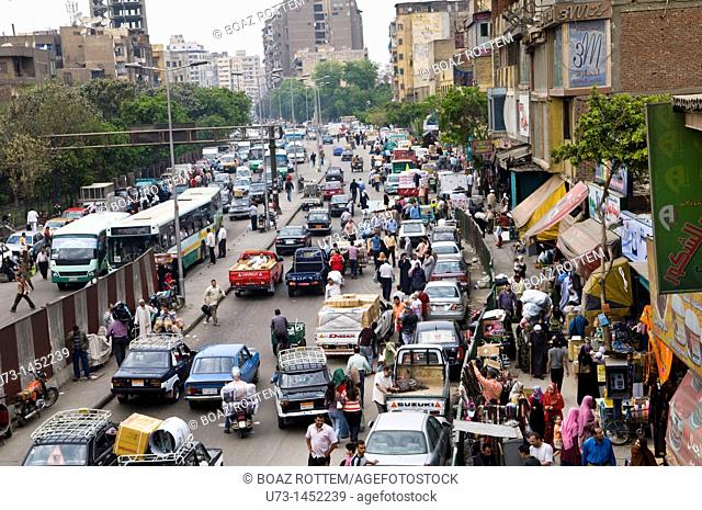 Busy traffic in Cairo, Egypt