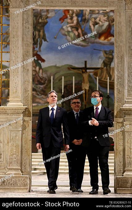 VATICAN CITY, VATICAN - JUNE 28:U.S. Secretary Of State Antony Blinken Visits Vatican on June 28, 2021 in Vatican City, Vatican