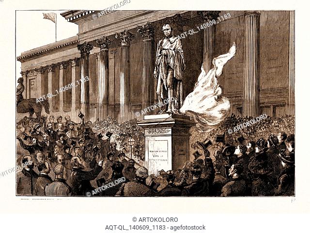 THE UNVEILING BY SIR RICHARD CROSS OF THE NEW STATUE OF LORD BEACONSFIELD, ERECTED BY PUBLIC SUBSCRIPTION IN FRONT OF ST