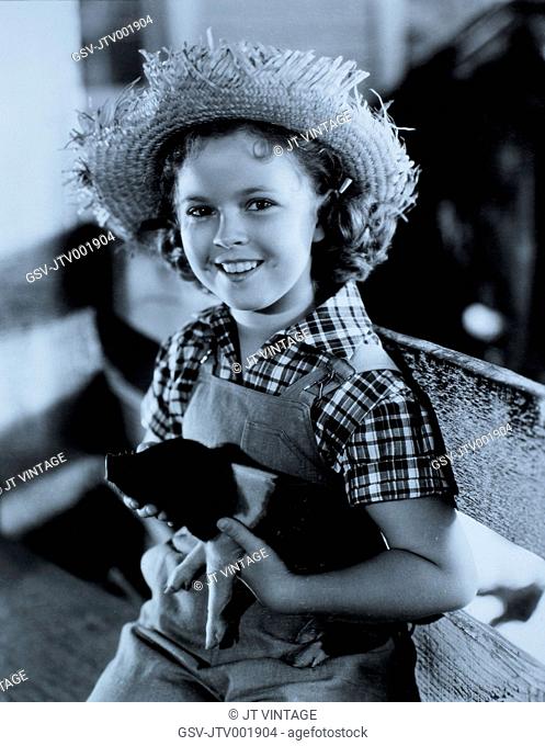 Shirley Temple, On-Set of the Film, Rebecca of Sunnybrook Farm, 1938