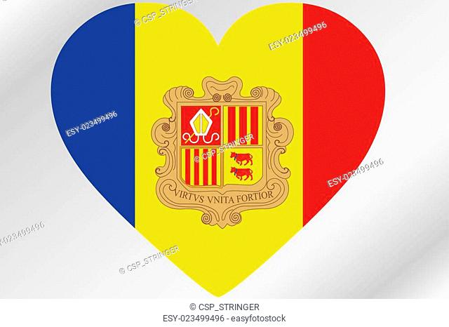 Flag Illustration of a heart with the flag of Andorra