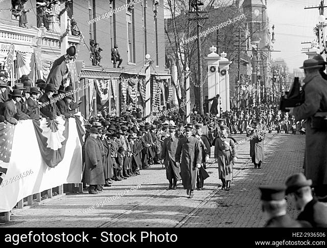 Parade with Reviewing Stand, between 1910 and 1917. Creator: Harris & Ewing