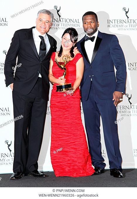 2014 International Academy Of Television Arts & Sciences Emmy Awards at the New York Hilton - Press Room Featuring: Damon Vignale, Miho Yamamoto, Curtis Jackson