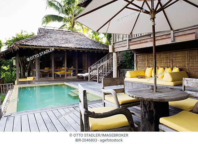 Private swimming pool in a luxury hotel, Six Senses Resort, Koh Yao Noi, Phang Nga, Thailand, Southeast Asia, Asia