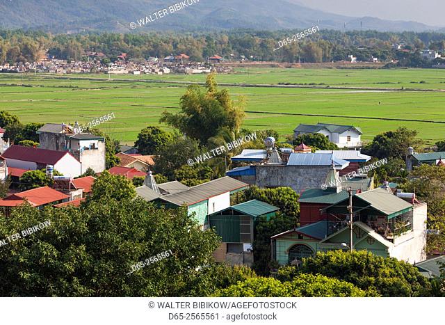 Vietnam, Dien Bien Phu, city view from Hill A1