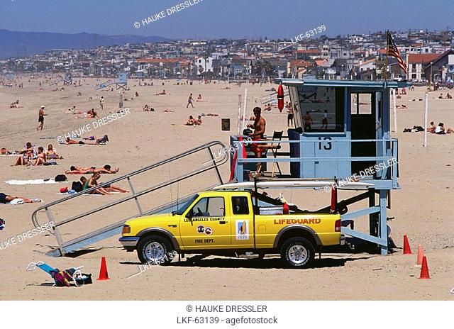 Lifeguard, Hermosa Beach, Los Angeles, Kalifornien, USA