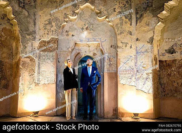 King Willem-Alexander and Queen Maxima of The Netherlands in Thessaloniki, on November 02, 2022, visiting the Ottoman Bey Hammam at the last of a 3 days...