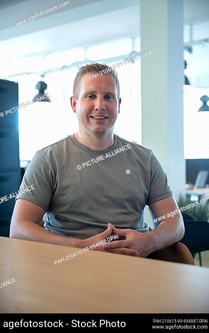 14 June 2021, Hessen, Gelnhausen: Oliver Till, Head of Business Development of the coworking space Kinzig Valley. (to dpa ""Nature and work: Coworking in the...