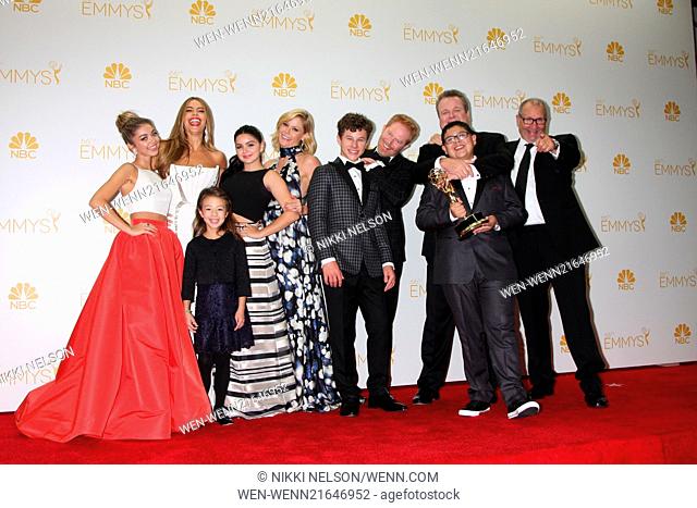 2014 Primetime Emmy Awards Press Room Featuring: Modern Family Cast, Sarah Hyland, Sofia Vergara, Aubrey Anderson Emmons, Julie Bowen, Ariel Winter, Nolan Gould