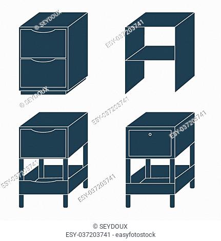 Office drawers and cabinets for documents. Furniture. Isolated on a white background