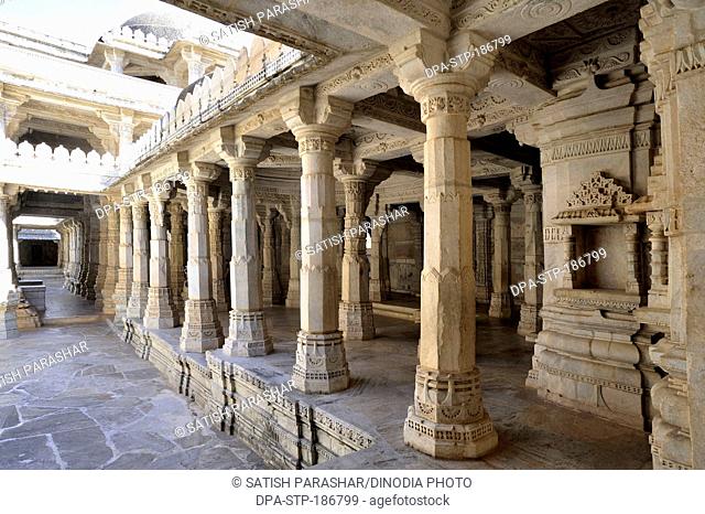 Hall of pillars adinatha jain temple ranakpur rajasthan india Asia